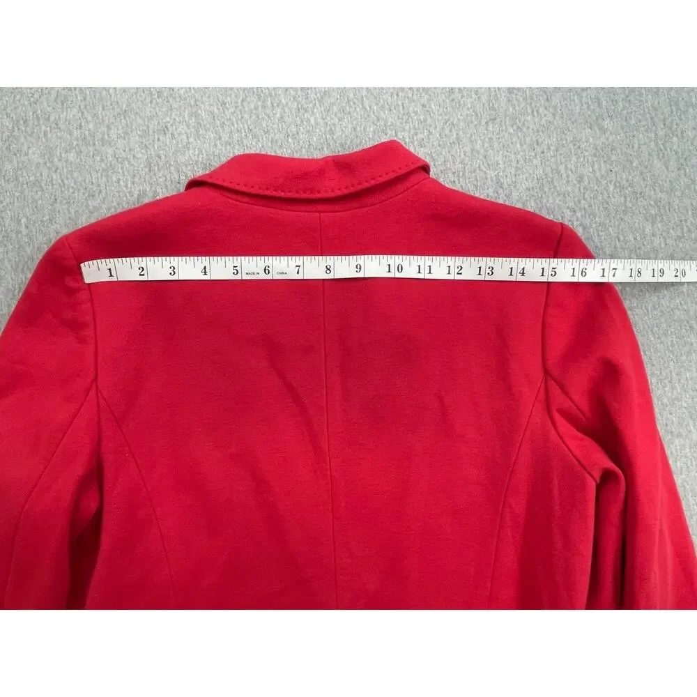 Talbots Blazer Womens 10 Red Cotton Blend Notch Lapel 2-Button‎ Single Breasted